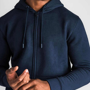 Conjunto Deportivo de 2 Piezas para Hombre, Color Azul Marino, Sudadera con Capucha y Cierre Completo, Pantalones Deportivos, Color Sólido, Ropa Casual con Logotipo Frontal - Product Image 5