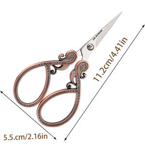 Herramientas de costura para manualidades y bricolaje, uso de peluquería y confección, tijeras de bordado Vintage de alta calidad de 4,4 pulgadas, tijeras pequeñas de acero - Product Image 2