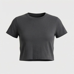 Customized Color Cotton Women <b>Crop</b> <b>Top</b> Lightweight Quickdry 3D Patterns Streetwear Fitness Gym Workout Activewear Tee - Product Image 1