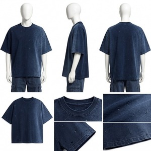 T-shirt en coton pour homme, coupe ajustée, 100% coton, respirant, décontracté, manches courtes, col rond, tricoté, 180g - Product Image 6
