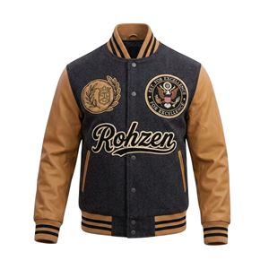 High Quality ODM OEM Customized College <b>Baseball</b> Varsity <b>Jacket</b> <b>Men</b>’s Fleece Letterman Bomber Coat Custom Streetwear - Product Image 1
