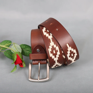 Elegante Cinturón de Cuero Hecho a Mano para Hombre, Estilo Casual para Jeans, Hilo Encerado Resistente, Diseño Ecuestre con Estilo, Cinturón de Primera Calidad - Product Image 4