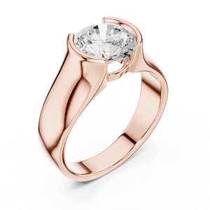 Rose Gold Color <b>Diamond</b> <b>Ring</b> Resizable Band Round Cut Synthetic Stone Unisex Jewelry Gift - Product Image 4