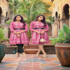 High On Demand Latest Soft <b>Viscos</b> With Printing Work Kurti Manufacturer From India At Wholesale Rate - Product Image 1