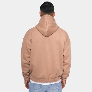 Men basics oversized zipper hoodie soft breathable casual style cotton fleece fabric full <b>zip</b> <b>hooded</b> relaxed and winter outfit - Product Image 2