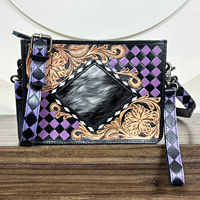 Nouveauté ARSHIYA ENTERPRISES Sac à bandoulière pour femme en cuir véritable à carreaux, design élégant, chaînes réglables, grande capacité