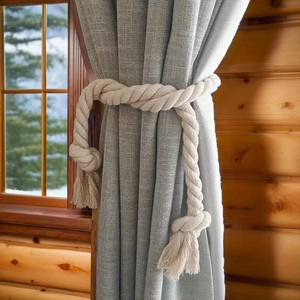 Rope Curtain Ticback Tracks & Accessories Curtain <b>Tieback</b> Knot Design Handmade Rope Curtain <b>Tiebacks</b> Holder - Product Image 1