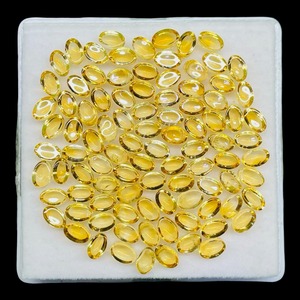 Citrine naturelle ovale taille cabochon 6mm 4mm, pierres précieuses en vrac de citrine dorée, prix de gros, lot en vrac pour la fabrication de bijoux - Product Image 2