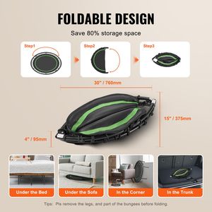 Trampolino Fitness Pieghevole da 40 Pollici in Acciaio per Esercizi Indoor con Carico Massimo di 150 Kg, Compagno di Allenamento Stabile e Silenzioso - Product Image 4