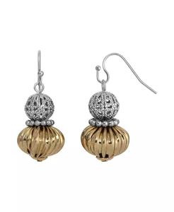 Orecchini pendenti bicolore a doppia goccia |   2028 - Product Image 1