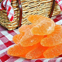 Bonbons gélifiés orange 5g très populaires, saveur fruitée, enrobés, décoratifs, sucrés et acidulés, en vrac