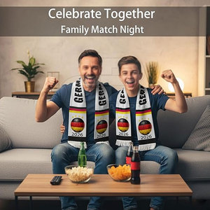 Trendy Football Scarf Soft Acrylic Fabric Comfortable Warm Wear For Fans Supporting Team At Match Days - Product Image 5
