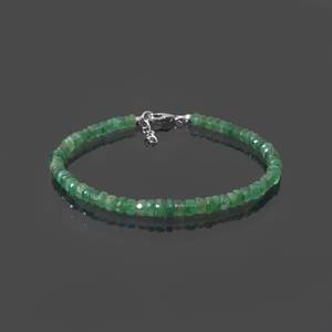 Pulsera Unisex de Esmeraldas Naturales Facetadas de 4mm, Origen Zambia, Romántica, para Aniversario - Product Image 2