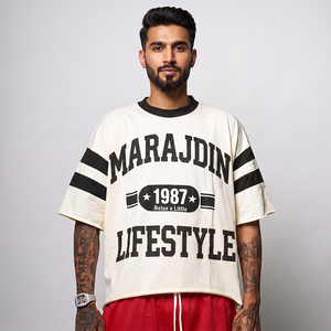 T-shirt Homme Premium en Coton Tricoté Épais, Coupe Oversize, Écologique, Séchage Rapide, Manches Courtes, Délavé à l'Acide et Effet Vieilli - Product Image 3