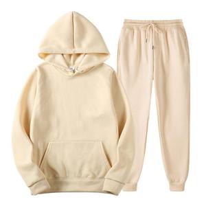 Customized 100% Cotton Men's Pullover Hoodie Jogger Set Men's Sweatshirt & Joggers Tracksuit Set From Pakistan Hooded Collar - Product Image 1