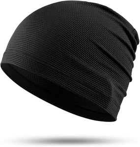 Unisex Black Knitted Beanie Hat Breathable Waterproof Spandex Polyester Sports Casual <b>Winter</b> <b>Cap</b> 56-58CM Solid Color - Product Image 2