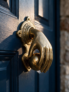 Timbre de Puerta de Latón Vintage, Herraje Metálico Tradicional para Puerta Principal, Timbre de Puerta Elegante para Hogar Residencial - Product Image 1
