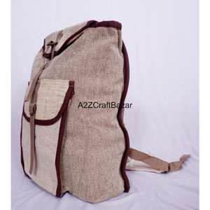 กระเป๋าเป้สะพายหลัง A2ZCraftBazar ทำมือ ยูนิเซ็กซ์ วินเทจ น้ำหนักเบา 20 ลิตร ปิดด้วยซิป สายสะพายโค้งมน หูหิ้วนุ่ม - Product Image 3