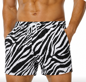 <b>Men</b> s Zebra Print Board Shorts Quick Dry Drawstring Swim <b>Trunks</b> Casual Short Shorts With Pockets Mid Waist - Product Image 1