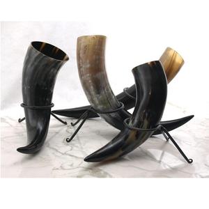 Buffalo Viking <b>Drinking</b> <b>Horn</b> With Stand Holder Buffalo <b>Drinking</b> Cow <b>Horn</b> Polished <b>Drinking</b> <b>Horn</b> and Leather Belt - Product Image 3
