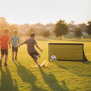 40\" Portable Folding Soccer Goal (Size S <b>Black</b>)-Heavy Duty Metal <b>Frame</b> with Tear Resistant PE Net Training Equipment - Product Image 6