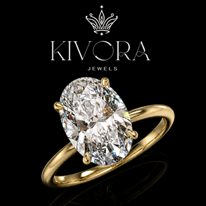 Bague de fiançailles classique en argent 925 plaqué platine avec moissanite ovale 2 carats pour femme - Product Image 1