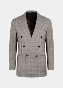 Costume Homme Élégant à Carreaux Croisé de Haute Qualité – Blazer et Pantalon Gris sur Mesure – Idéal pour Mariage et Tenue de Cérémonie/Business - Product Image 5