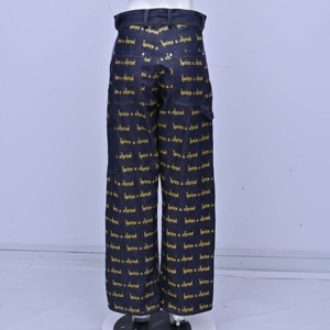 Pantalon large taille haute en tissu peigné imprimé de qualité supérieure, coupe ample, longueur intégrale, décontracté, avec poches, écologique, séchage rapide, vente en gros - Product Image 3