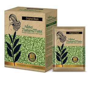 Tinte para el Cabello en Polvo a Base de Henna Nisha Nature Mate, Color Negro Natural sin Amoníaco para Mujeres y Hombres, 2.12oz (60g) - Product Image 1