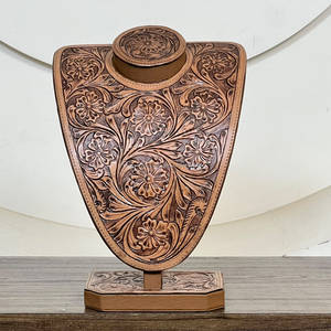 Nuevo Soporte de Exhibición para Collares de Cuero Genuino Estilo Western 2026, Hecho a Mano con Diseño Floral, Decoración Rústica para Boutique - Product Image 5