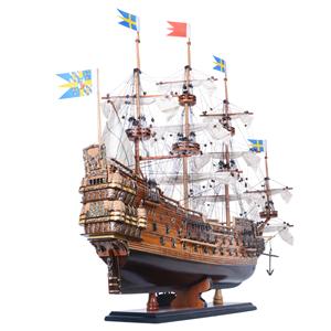 Modèle de bateau à voile moyen Wasa T081, ligne Admiral, artisanal, peint à la main, décoration nautique en bois, cadeau d'affaires maritime, 77Lx24Wx62H cm - Product Image 3