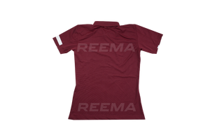 Reema Men's Maroon Short Sleeve <b>Polo</b> Shirt With <b>White</b> Stripes Moisture Wicking Regular Fit All Seasons Apparel - Product Image 2