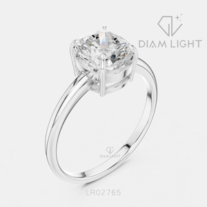 Bague de fiançailles de luxe en or blanc 14 carats avec diamant de laboratoire certifié IGI 0,93 carat, taille coussin, F+ VS+, pavé - Product Image 2