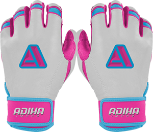 Premium Leather Batting <b>Gloves</b> <b>Red</b> and Navy Blue Leather Padded Hook And Loop Closure Unisex Adult Training Adiha impex - Product Image 1