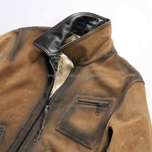 Veste en cuir véritable sur mesure pour homme, style classique, motard, bomber, veste d'extérieur - Product Image 4