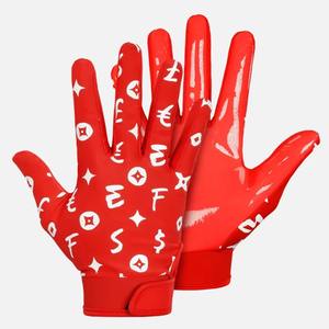 Full Finger PU Gloves Blue Non-Slip Outdoor Unisex All Seasons <b>Hook</b> And Loop Closure American Football Gloves Non-Slip Sports - Product Image 5