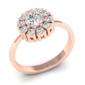 Bague de fiançailles REYES en or rose 14 carats, diamant rond certifié IGI 0,7 carat, pour femme, fabrication OEM ODM, bijoux sur mesure. - Product Image 2