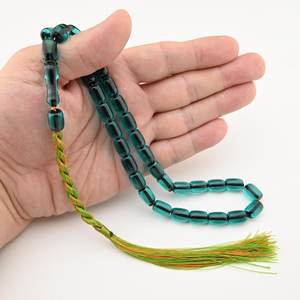 Tasbih de Resina Verde Azulado de Lujo, Hecho a Mano, Elegante Misbaha Islámica, Rosario Musulmán para Zikr, Regalo Premium - Product Image 5