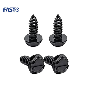 Paquete de 4 tornillos para matrícula de acero inoxidable negro, pernos universales a prueba de herrumbre para placas delanteras/traseras de coche/camión - Product Image 1