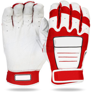 Best Quality 100% Polyester <b>Baseball</b> Batting <b>Gloves</b> Short Cuff Hook Loop Closure Durable Quick-Dry Breathable Left Hand XXL - Product Image 3