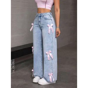 Jean large en denim épais pour femme, en coton doux et épais, coupe décontractée, confortable, style streetwear, décontracté, quotidien, OEM - Product Image 6