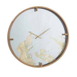Horloge murale minimaliste en or D15.7x2.4 avec design miroir - Product Image 1