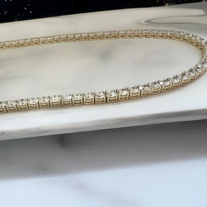 Collier tennis 28 carats en diamants de laboratoire taille brillant, 18 pouces, plaqué or 14K rhodié, blanc DEF, clarté VS, bijoux fins pour femme - Product Image 4