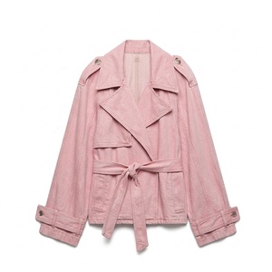Veste en jean à capuche pour femme, longueur standard, haute qualité, extensible, boutonnée, fabrication OEM, pour femmes - Product Image 1