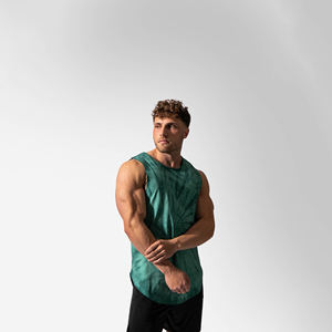 Débardeurs décontractés pour hommes imprimés sur mesure pour la salle de sport, tissu extensible durable à séchage rapide et écologique, service OEM - Product Image 3