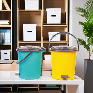 Poubelle à pédale en plastique, couleur unie, écologique, vente directe d'usine avec couvercle sécurisé pour cuisine, salle de bain et bureau - Product Image 4