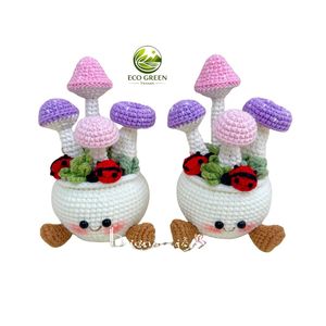 Crochet Tulip Flower Pot Handmade Amigurumi Plant Modern Farmhouse Design Hanging Cute Emotional Support Decor Gift for Mom - Product Image 6