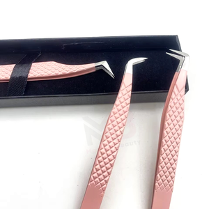 Pinzas para Pestañas con Puntas de Fibra, Marca Privada, Agarre de Diamante Personalizado, Pinzas Rectas para Volumen con Punta de Fibra para Uso Profesional - Product Image 4