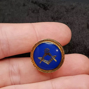 2026 Brand New High Quality Custom Made Freemason <b>Masonic</b> Regalia Blue Gold <b>Cufflinks</b> for Engagement Gift Master Mason - Product Image 5