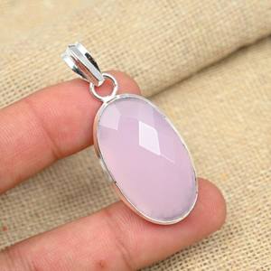 Joyería de Calcedonia Rosa, Plata de Ley 925, Hermoso Colgante Hecho a Mano, Último Diseño, Regalo de Boda - Product Image 6